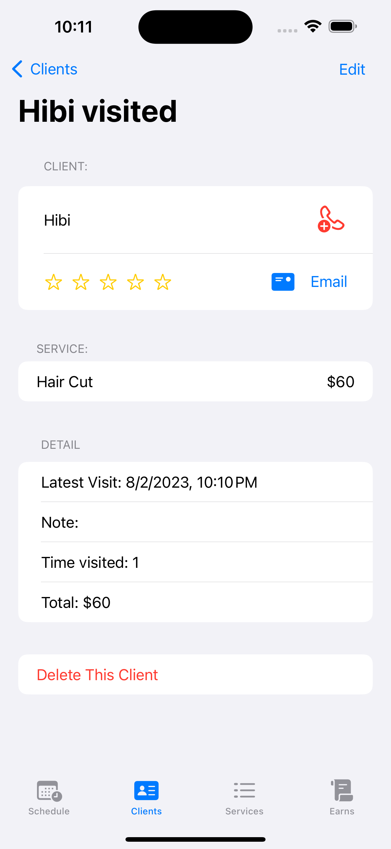 DayEarns client details